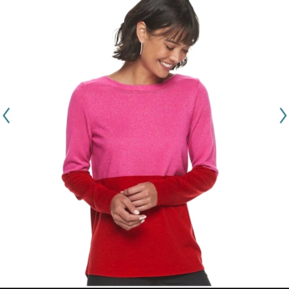 🆕Apt 9 Pink And Red Tunic Sweater